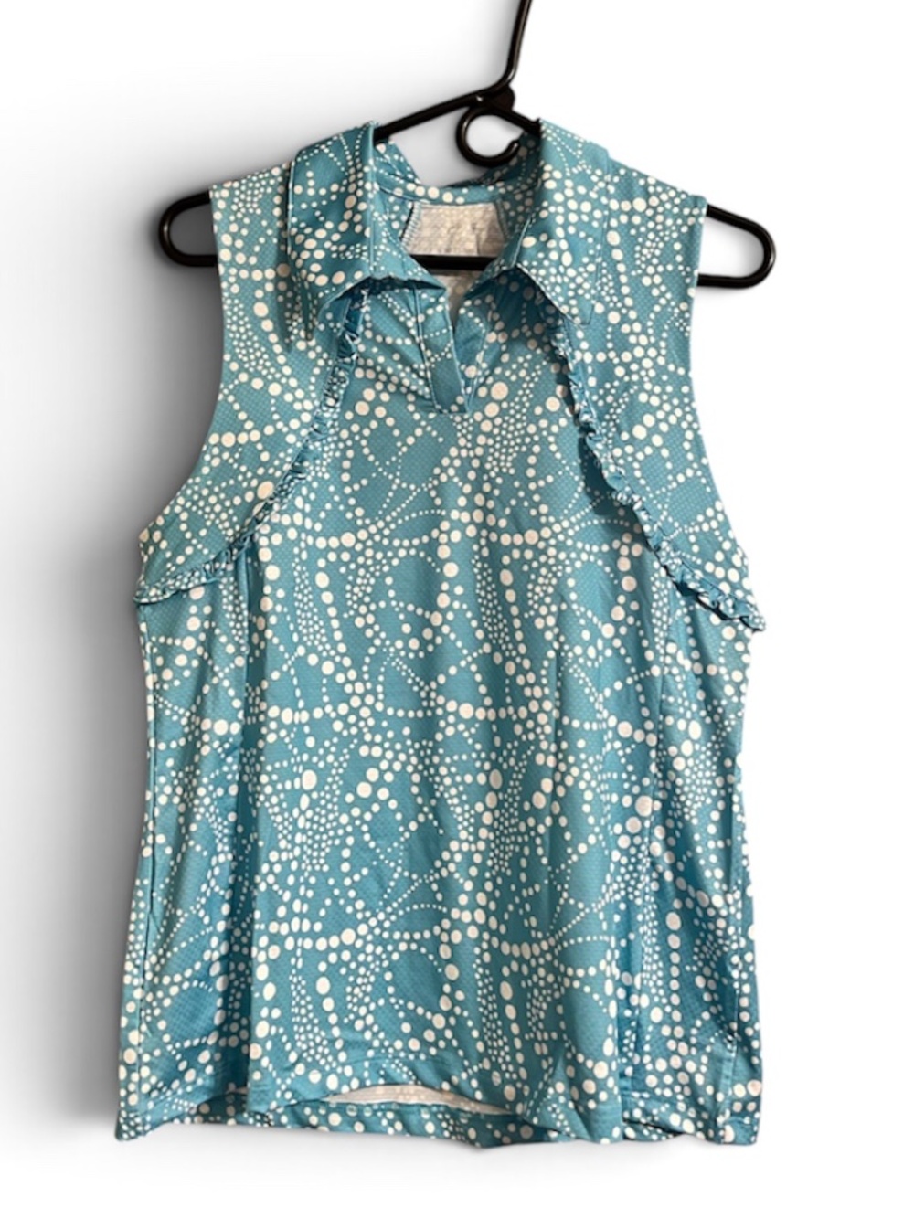 Gottex Women Aqua Drop Print Golf & Tennis Tank Top Sporty Athleisure UPF 50 M